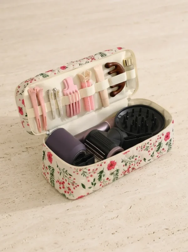 Custom Double Layer Hair Tool Organizer Bag | Polyester Styling Tool Storage Case with Accessories Compartment for Beauty Brands & Wholesale Suppliers (OEM / ODM)